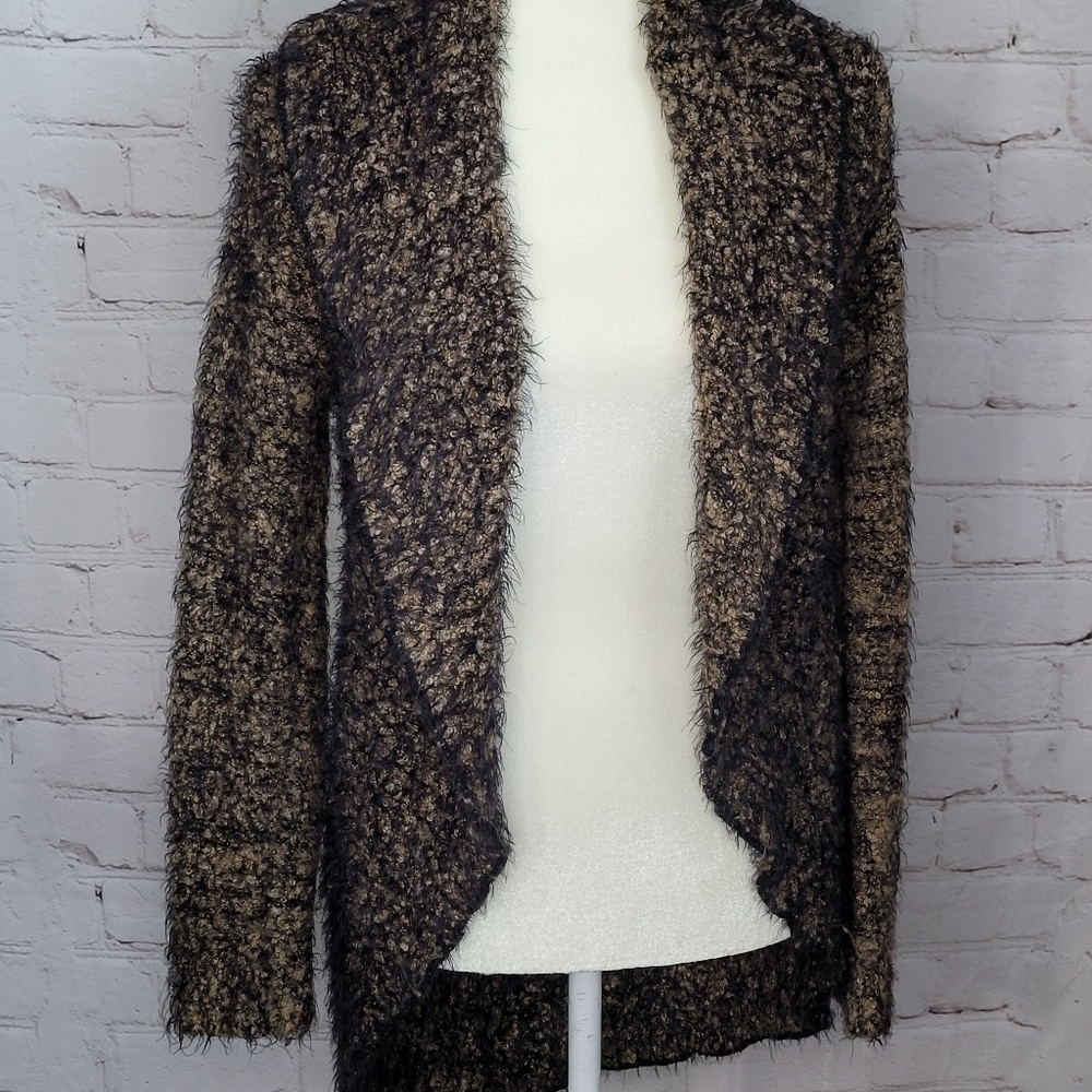 SlopI Tan brown open furry sweater